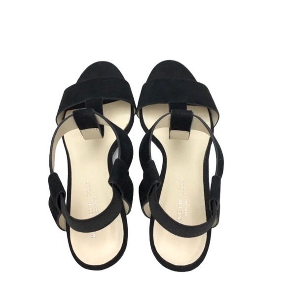 KENNETH Cole Dana T Strap Wedge Heel Sandals in Black Size 7 - Picture 6 of 8